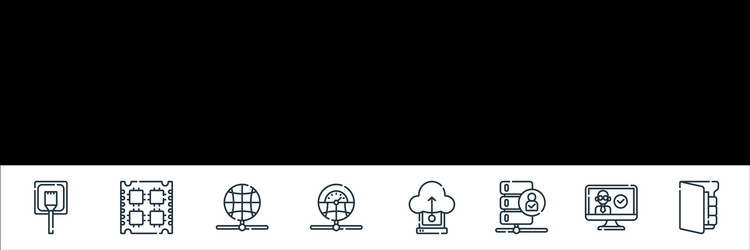 database and servers line icons linear set vector image
