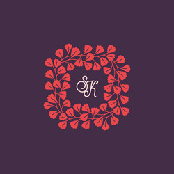 Floral monogram Royalty Free Vector Image - VectorStock