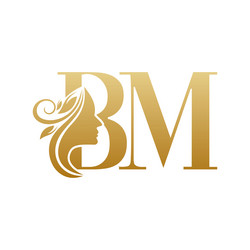 initial bm face beauty logo design templates Vector Image