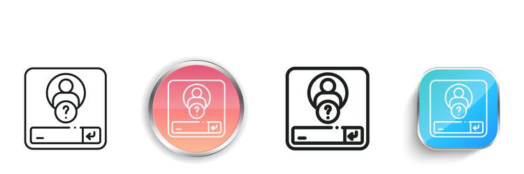 login icon thin linear regular and button style vector image