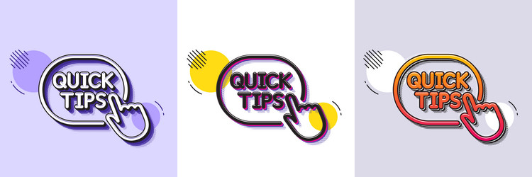 quick tips click line icon helpful tricks sign vector image