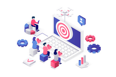 target audience 3d isometric concept in geometry vector image