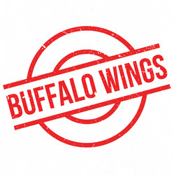 buffalo wings rubber stamp vector