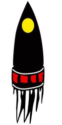 Cartoon spaceship with hull like squid isolated vector