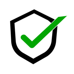 Checkmark shield icon of authentication vector