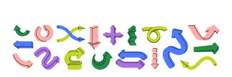 Curved Arrows Pointer Set vector image