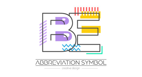 Letters b and e merging of two initials vector