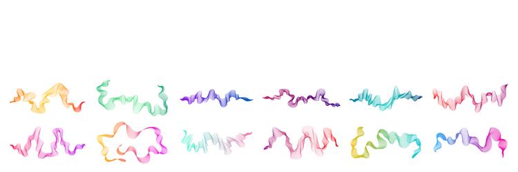set of abstract backdrops with multicolor waves vector image