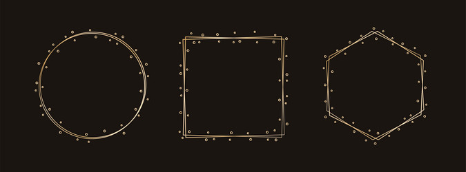 Simple geometric gold frame set modern design Vector Image
