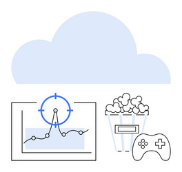 cloud computing with data analytics gaming vector image