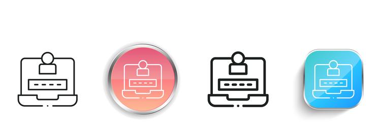 login icon thin linear regular and button style vector image