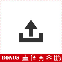 Upload icon flat vector