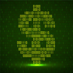 abstract sign dollar binary code with neon vector image