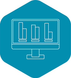 growing business graph at computer screen icon vector image