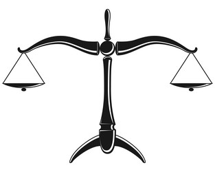 justice scales silhouette mechanical balancing Vector Image