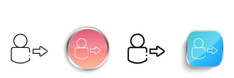 login icon thin linear regular and button style vector image