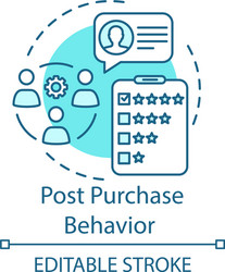 Post purchase behaviour turquoise concept icon vector