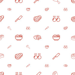 Steak icons pattern seamless white background vector