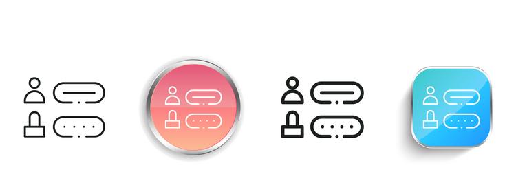 login icon thin linear regular and button style vector image