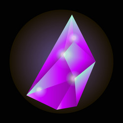 Luminous crystal of crimson color with sharp edges vector