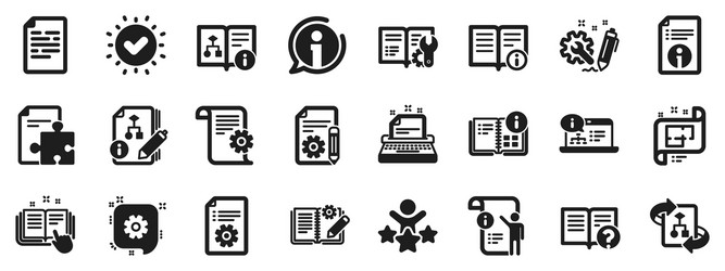 technical documentation icons set instruction vector image