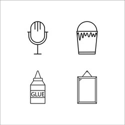 design and studio simple linear icon setsimple vector image