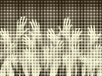 Halftone hands vector