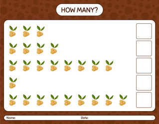 how many counting game with longan worksheet vector image