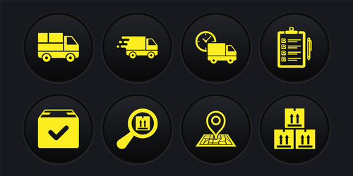 set package box with check mark verification vector image
