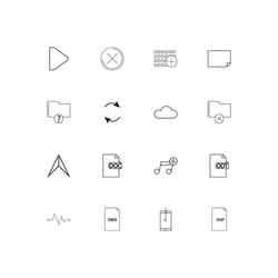 Files and folders sign linear thin icons set vector