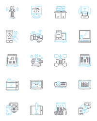 Natural language linear icons set syntax vector