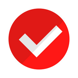 Check mark icon in red Royalty Free Vector Image