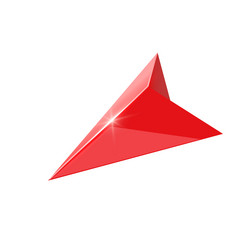 3d red arrow going down isolated Royalty Free Vector Image