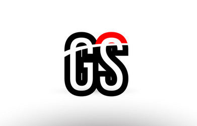 Black white alphabet letter gs g s logo icon vector