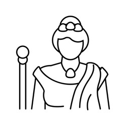 hera greek god mythology line icon