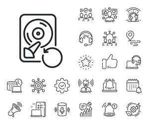 recovery hdd line icon backup data sign restore vector image