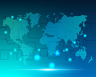 world map cyber bigdata transformation internet vector image