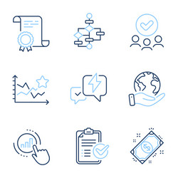 graph chart block diagram and survey checklist vector image