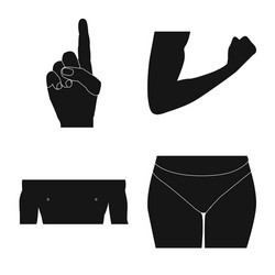 isolated object of human and part icon set vector image
