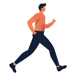 Muscular man sprinting in a sports race vector