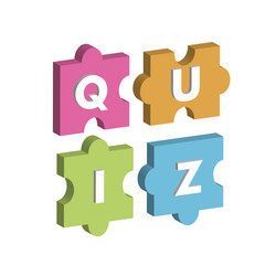 Quiz puzzle icon isometric for web vector