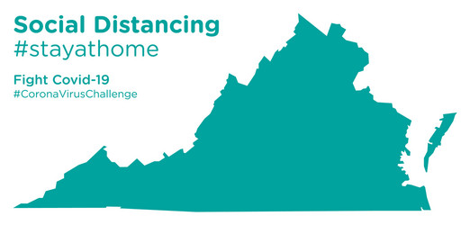 virginia state map with social distancing Vector Image