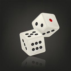 White realistic game dice vector