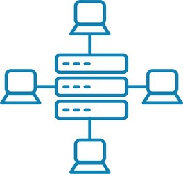 Local network linear icon concept vector