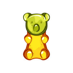 bear jelly candy cartoon vector