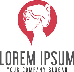 beauty woman face logo design concept template Vector Image