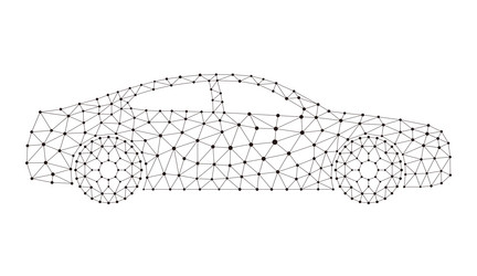 concept of the car point and line compose vector image