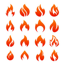 Fire logo template icon element Royalty Free Vector Image