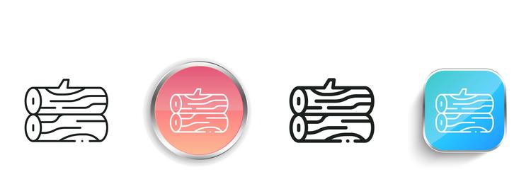 logs icon thin linear regular and button style vector image
