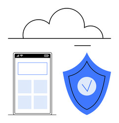 mobile security and cloud sync integration vector image